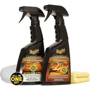 imageMeguiars Gold Class Leather Conditioner Spray  Premium Car Leather Conditioner  Protect Your Cars Seats from Cracking Fading and Drying Out  Keep It Looking and Feeling New 16 OzCleaner  Conditioner Kit