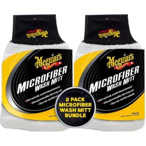 imageMeguiars X3002 Microfiber Wash Mitt SuperThick Reusable Wash Mitt for Ultimate Finish Safe on Clear Coats Leaving You with A Show Car Finish 1 Pack1 Count Pack of 2