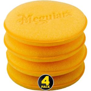 imageMeguiars 4quot Foam Applicator Pads 4 Count  UltraSoft Hand Applicators with a TightCell Foam Construction for a Smooth Application of Waxes Polishes Tire Dressing Protectants and More 4 PackNo Size