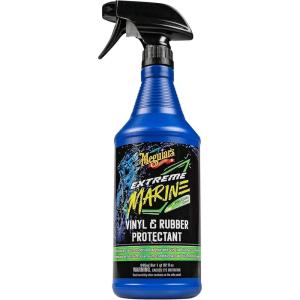 imageMeguiars Extreme Marine Water Spot Detailer  Hard Water Stain Remover that Offers Additional Shine and Protection in One Advanced Marine Detailing Spray  NonAbrasive Formula 32 Oz SprayVinyl  Rubber Protectant