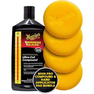 imageMeguiars Glaze and Polish Bundle Expert Car Care to Keep Your Cars Exterior Shiny and DefectFree Featuring Our 4quot Foam Applicator Pads and M105 Meguiars Mirror Glaze UltraCut Compound
