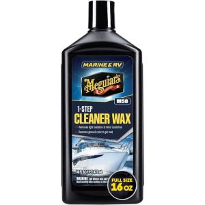 imageMeguiars MarineRV Once Step Cleaner Wax M5016  ProfessionalGrade Marine and RV Cleaner Polish and Protect for LongLasting Shine  Restores Color and Gloss 16 Oz16 Fl Oz Pack of 1