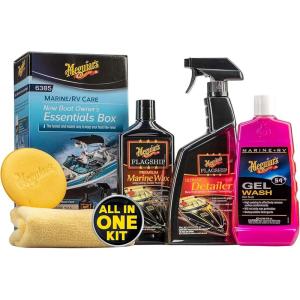 imageMeguiars New Boat Owners Essentials Box  Boat Cleaning Kit With Premium MarineGrade Products for Your Boat or RVOwner Essentials Kit