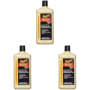 imageMeguiars Professional Diamond Cut Compound 20 M8532  ProfessionalGrade Compound Perfect to Remove Heavy Defects Like Scratches Staining Water Spots and More While Restoring Shine ampamp Gloss 32 OzStandard Pack of 3