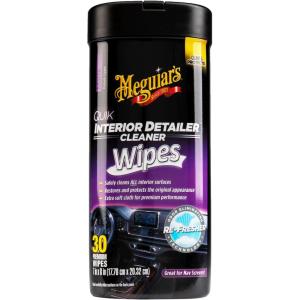 imageMeguiars Quik Interior Detailer Wipes  This NonGreasy Formula Cleans and Protects All Interior Surfaces  Easy Cleaning and Detailer All Surface Car Wipe with UV Protection 30 Wipes30 Wipes