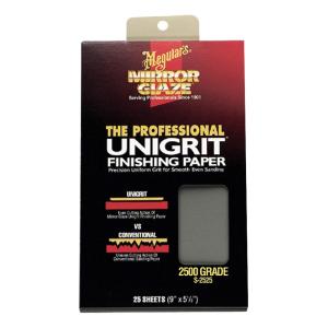 imageMeguiars S225 Mirror Glaze 2000 Grit Unigrit Finishing Paper  2000 Grit Sand Paper Leaves Smooth Even Sanding Pattern That Buffs Out in Seconds  25 Sheets Sand Paper2000 grit