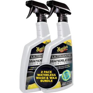 imageMeguiars Ultimate Waterless Wash ampamp Wax ScratchFree Waterless Car Cleaning Spray That Makes Detailing Quick and Easy 2in1 Cleaner and Protection to Help Your Ride Shine 1 Gallon 128 Oz26 Oz 2 Pack