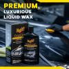 imageMeguiars Gold Class Carnauba Plus Premium Liquid Wax Kit Car Detailing Kit with a Pure Carnauba Wax Blend and a Foam Applicator Pad for Keeping Glossy Paint Protected Like a Pro 16 Oz Bottle