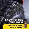 imageMeguiars Hot Shine Tire Foam  High Goss Tire Shine That Cleans Shines and Protects in One Deep Black Shine with Conditioners and UV Protection to Help Keep Tires Looking Like New 19 Oz AerosolHot Shine Foam