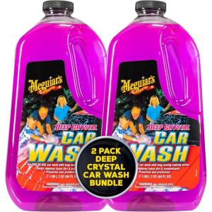 imageMeguiars Deep Crystal Car Wash  Car Wash Shampoo that Cleans Paint Enhances Gloss and Preserves Wax Protection pH Balanced Car Wash Soap with Excellent Foaming Action 64 Oz64 Fl Oz Pack of 2