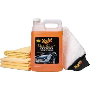 imageMeguiars G55164 Gold Class Car Wash Kit Includes Microfiber Wash Mitt 3 Supreme Shine Microfiber Towels and Water Magnet Microfiber Drying Towel1 Count Pack of 1