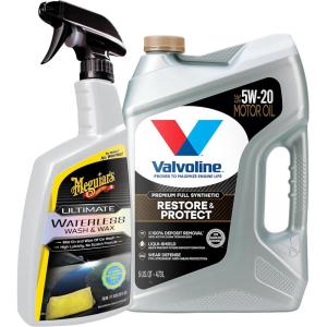 imageMeguiars Ultimate Waterless Wash ampamp Wax  Valvoline Restore ampamp Protect 5W20 Motor Oil Bundle for Maintaining Car Appearance with Waterless Car Cleaning and Engine Performance with Full Synthetic Oil