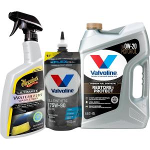 imageMeguiars Waterless Wash ampamp Wax  Valvoline Gear Oil 75W90 ampamp 5W30 Motor Oil Pack Maintaining Drivetrain Performance and Car Wash On The Go