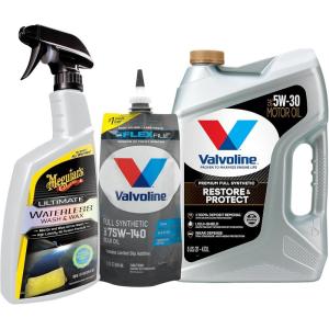 imageValvoline 5W30 Motor Oil ampamp 75W140 Gear Oil  Meguiars Waterless Wash ampamp Wax Gear Oil Maintenance with a Quick Exterior Car Wash Solution