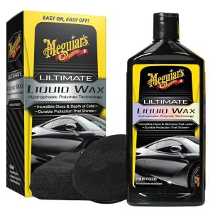 imageMeguiars Ultimate Liquid Wax Improved Liquid Car Wax Formula for Durable Protection that Shines Premium Towel and Applicator Pad Car Accessories Included 16 Oz Bottle16 Fl Oz Pack of 1