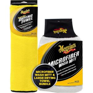 imageMeguiars X3002 Microfiber Wash Mitt and Large Supreme Shine Drying Towel BundleWash Mitt and Large Supreme Shine Drying Towel Bundle