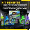 imageMeguiars Hybrid Ceramic Starter Kit  Premium Car Detailing Kit Includes Car Wash and Wax Car Wax Spray Detailer and Tire Shine All with Advanced Hybrid Ceramic Chemistry for Amazing Protection