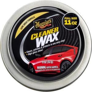 imageMeguiars Cleaner Wax EasytoUse Paste Wax that Removes Light Defects Protects Single Stage PaintClear Coat and Leaves a Glossy Shine in One Step 11 Oz