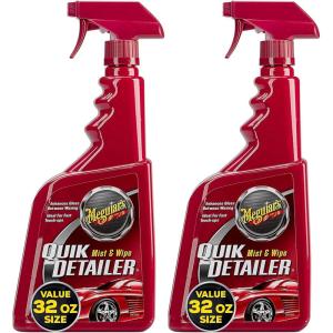 imageMeguiars Quik Detailer Mist ampamp Wipe Car Detailing Spray Clear Light Contaminants and Boost Shine with a Quick Detailer Spray that Keeps Paint and Wax Looking Like New 32 oz Pack of 2