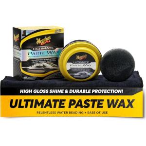 imageMeguiars Ultimate Paste Wax Premium Car Wax for a Deep Gloss with Lasting Protection Easy to Apply and Remove Clear Coat Safe Microfiber Towel and Applicator Included 8 Oz Paste8 Ounce Pack of 1