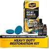 imageMeguiars Heavy Duty Headlight Kit  This Headlight Restoration Kit Includes Headlight Cleaner Ceramic Protection Drill Backing Plate Pads ampamp Towelettes 18 Plus Months of Protection Car Care Kit