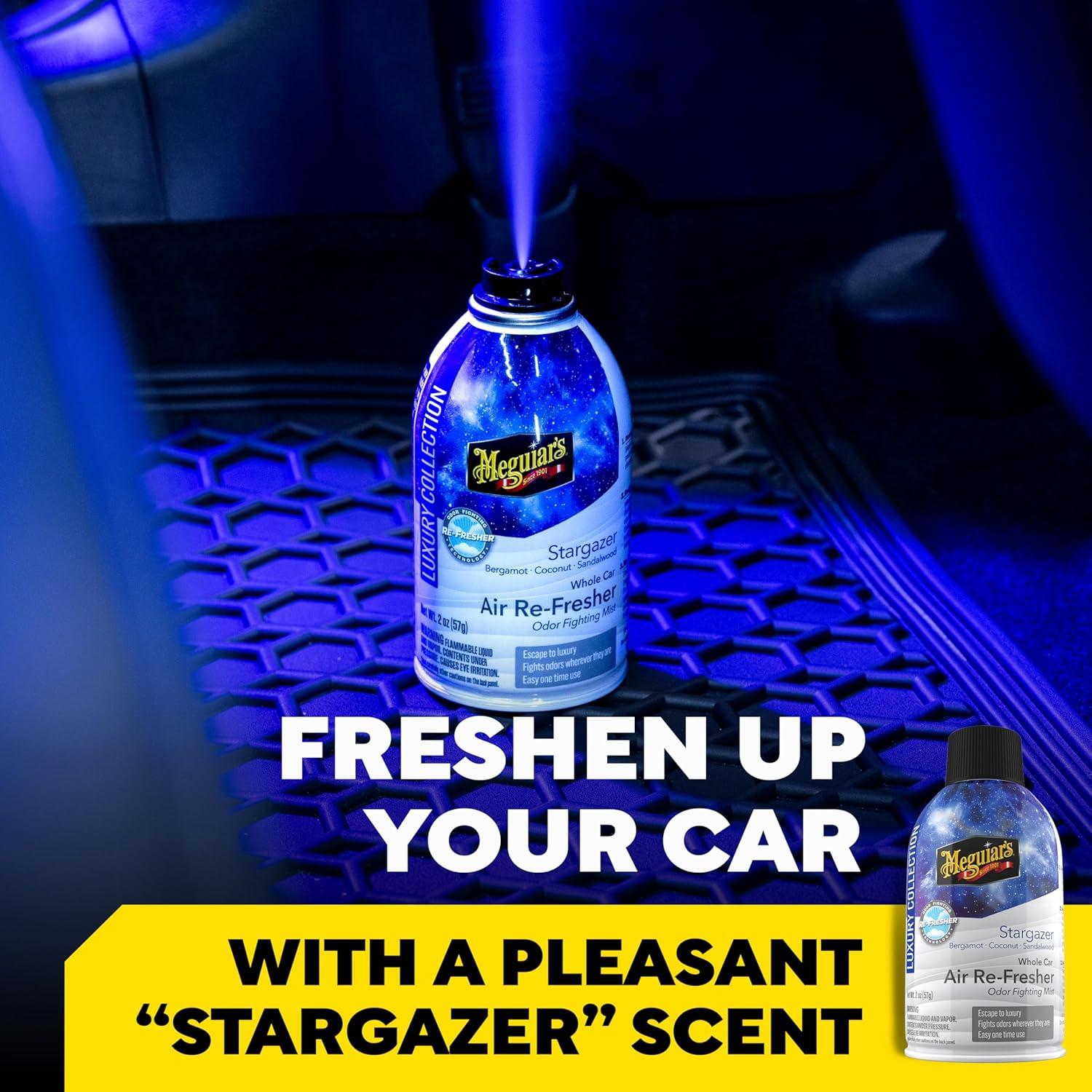 imageMeguiars Car Air Refresher Odor Fighting Mist  Stargazer LongLasting Car Freshener Fights Strong ampamp Unwanted Vehicle Smells Renewing Interiors with a Luxurious ampamp Refreshing Scent 2 oz Aerosol