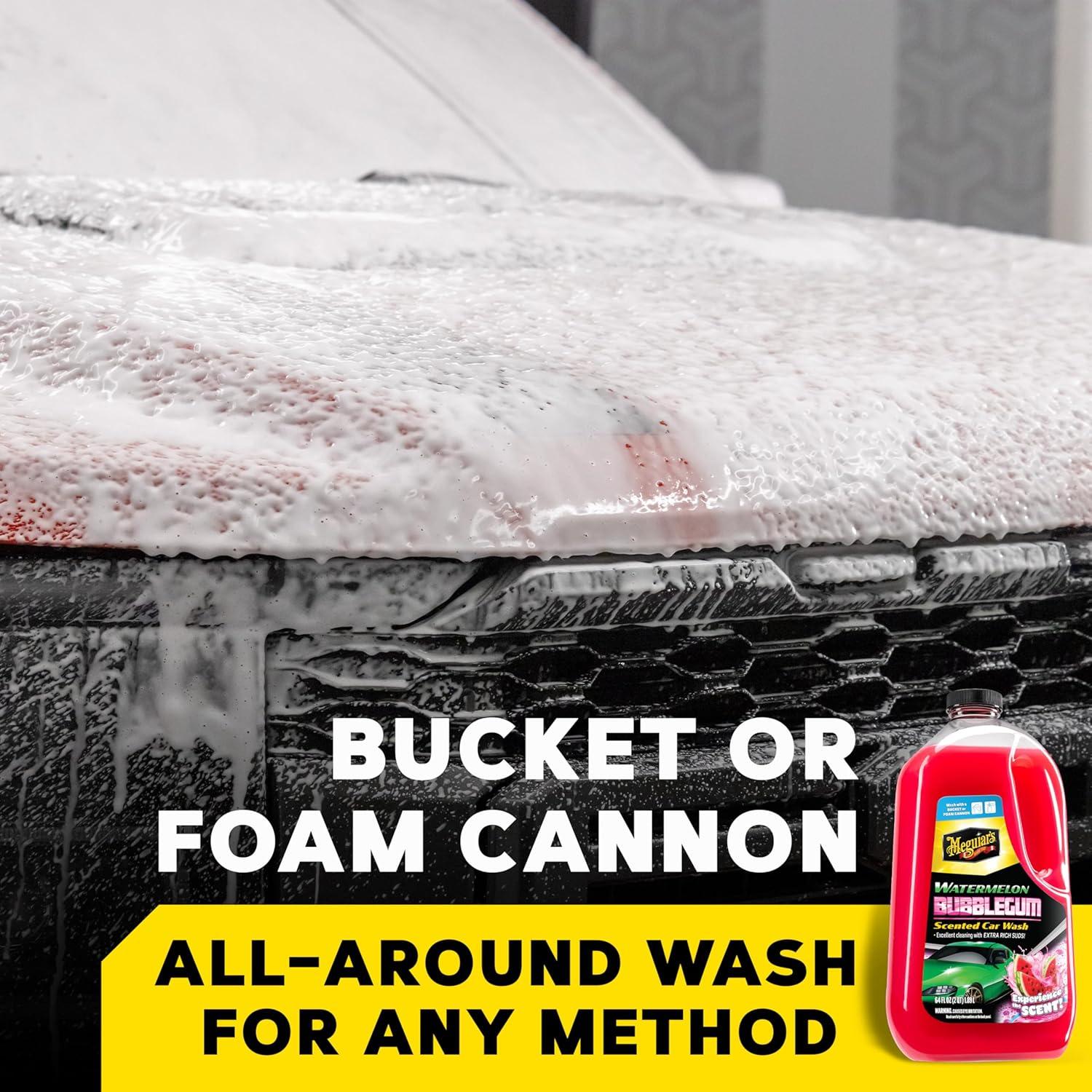 imageMeguiars Watermelon Bubblegum Scented Car Wash  Use This Advanced Car Wash Soap in a Foam Cannon or in a Bucket to Quickly Remove Dirt and Grime with ExtraRich Suds Plus a Pleasant Scent 64 oz