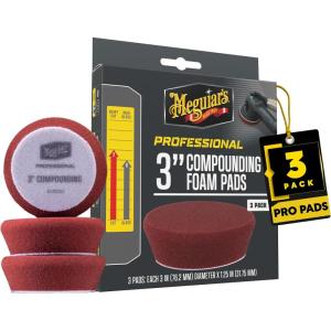 imageMeguiars 3quot Compounding Foam Pads  M3CFP3  Pro Foam Pad for Compounding use with Meguiars Compounds to Remove Heavy Defects Sanding Marks and Scratches  Rotary DA ampamp Drill Friendly 3 Pack