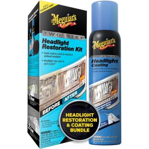 imageMeguiars Two Step Headlight Restoration Kit Bundled with 4 Oz Keep Clear Head Light Coating SprayHeadlight Kit  Keep Clear Headlight Coating