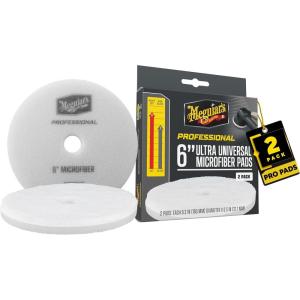 imageMeguiars 6quot Ultra Universal Microfiber Pads  M6MFP2  Professional Detailing Pad Pair with Meguiars Compound for Heavy Cutting of Paint Defects or use with a Polish for Finish Refinement 2 Pack