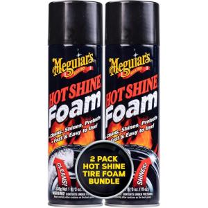 image:imageMeguiars G13919 Hot Shine Tire Foam Aerosol Tire Shine for Glossy Rich Black Tires  19 Oz Spray Can Pack of 219 fl oz Pack of 2