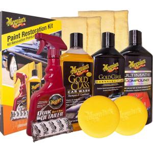 image:imageMeguiars Brilliant Solutions Paint Restoration Kit  Perfect for Reviving Old and Tired Paint Gift Set  Complete Car Wash Clay Compound and Wax Set