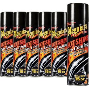 image:imageMeguiars Hot Shine High Gloss Tire Coating 6 Pack 6 x 15 oz  90 oz Total Aerosol Tire Shine Spray for Deep Black Wet Look Tires on Cars Trucks and SUVs After Car Wash Detailing